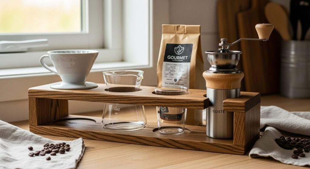 Woodwork coffee: Designing Rustic Coffee Holders for Home Brewing